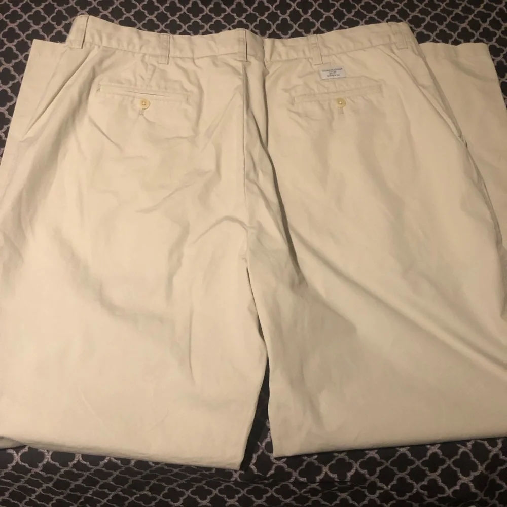 Vineyard Vines Mens Beige Chino Khaki Casual Pants Sz 40 X 32 Wide Leg K13